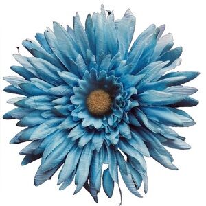 Beautiful Large Blue Fabric FLORAL HAIR CLIP